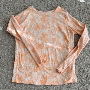 Hang Ten Peach and White Floral Long Sleeve Sun Top